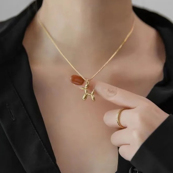 2/$10 NEW! Dog Pendant Necklace Balloon Statement Cute Boho Fashion - Picture 4 of 5